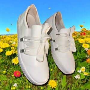 Gabor Premium Leather White Lace-Up Sneakers Sz 9 US SZ 6.5 UK